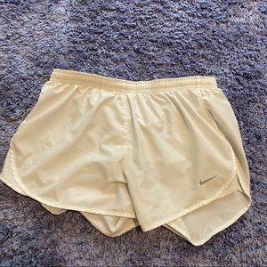white nike running shorts